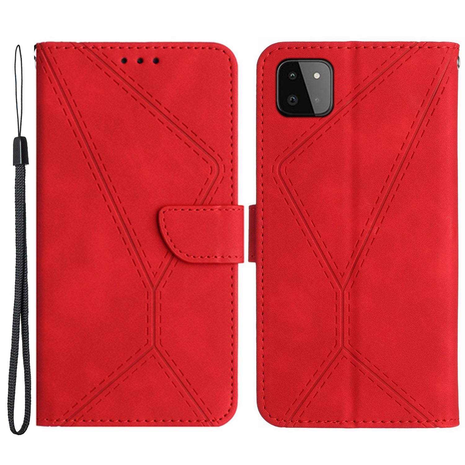 HT05 Skin-touch Phone Case for Samsung Galaxy A22 5G (EU Version) Imprinted Line Wallet Stand Leather Cover HT05 Skin-touch Phone Case for Samsung Galaxy A22 5G (EU Version) Imprinted Line Wallet Stand Leather Cover